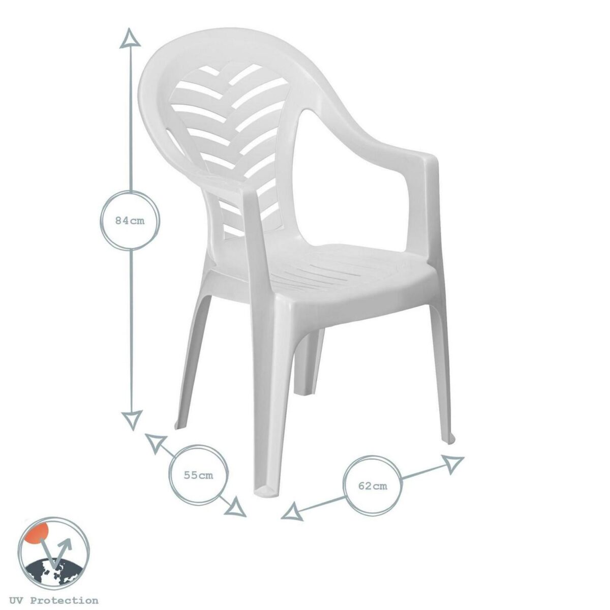 Resol 4x Palma Garden Dining Chairs Outdoor Patio Furniture White - Image 3