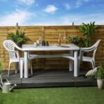 Resol 4x Palma Garden Dining Chairs Outdoor Patio Furniture White - Image 4