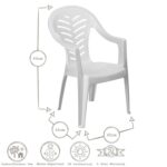 Resol 6 Seater Brava Oval Plastic Patio Garden Dining Furniture Set White - Image 4