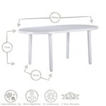 Resol 6 Seater Brava Oval Plastic Patio Garden Dining Furniture Set White - Image 3