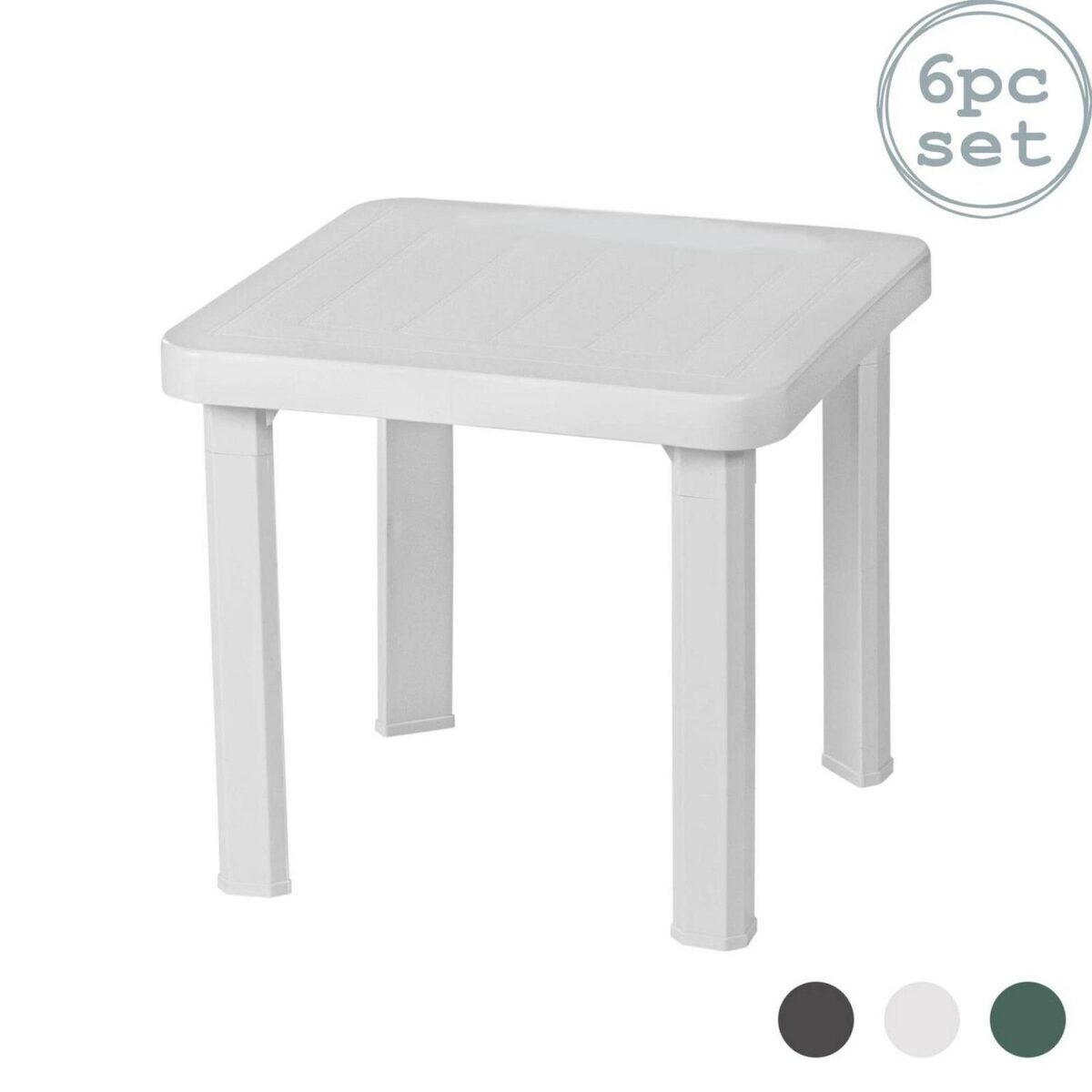 Resol 6x Andorra Garden Side Tables Outdoor Furniture White - Image 1