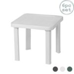 Resol 6x Andorra Garden Side Tables Outdoor Furniture White