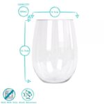 Reusable Plastic Stemless Wine Glasses Shatterproof Drinking Cups 300/480/600ml - Image 4