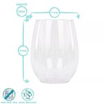 Reusable Plastic Stemless Wine Glasses Shatterproof Drinking Cups 300/480/600ml - Image 3