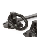 Rose Ring Gate Latch Cast Iron Vintage Cottage Garden Handle W285mm Black - Image 2