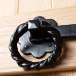 Rose Ring Gate Latch Cast Iron Vintage Cottage Garden Handle W285mm Black - Image 6