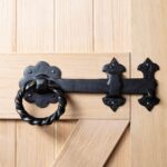 Rose Ring Gate Latch Cast Iron Vintage Cottage Garden Handle W285mm Black - Image 5