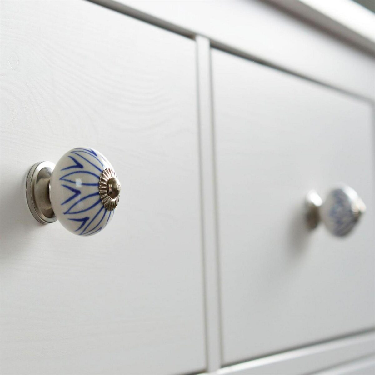 Round Ceramic Cabinet Knob Vintage Cupboard Door Drawer Handles Light Blue - Image 6