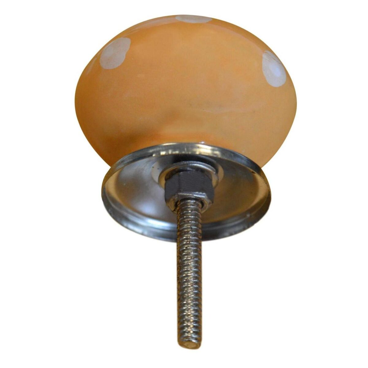 Round Ceramic Cabinet Knob Vintage Cupboard Door Drawer Handles Orange Spot - Image 5
