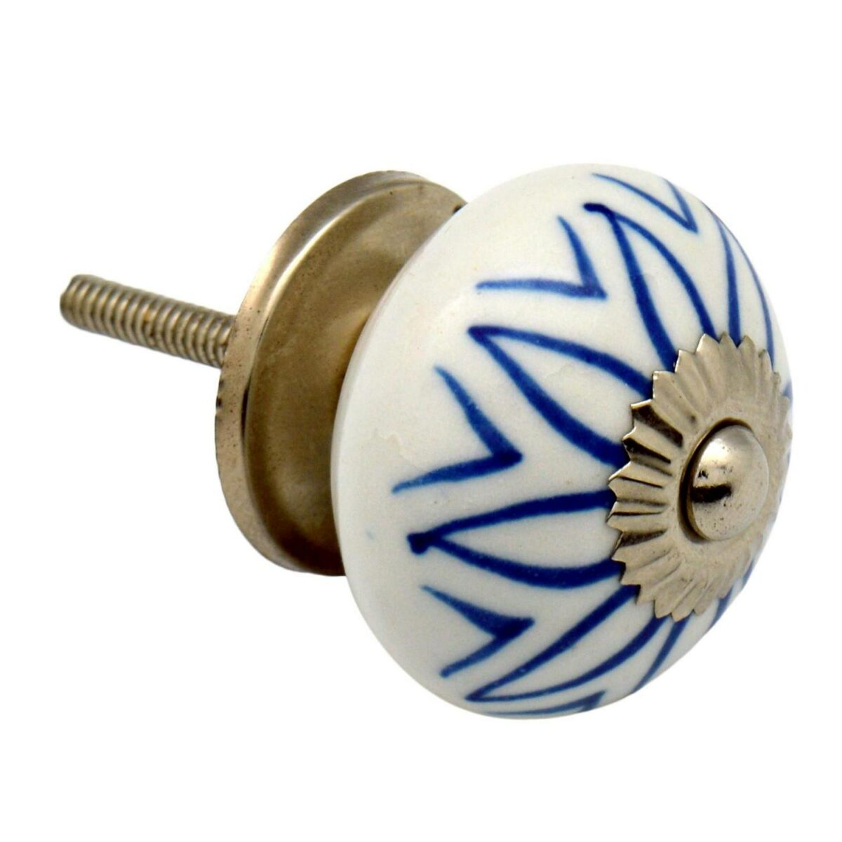 Round Ceramic Cabinet Knob Vintage Cupboard Door Drawer Handles Light Blue - Image 4