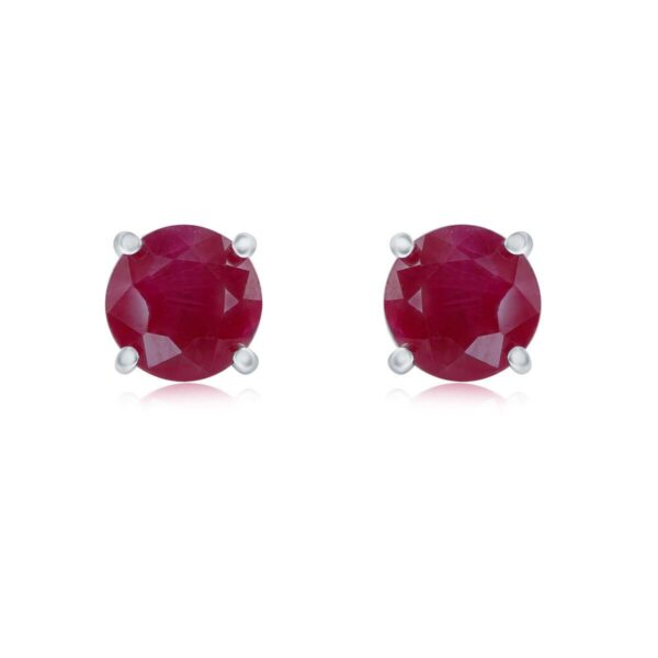 Round Cut Ruby Stud c6cffefe1be5bfdcaedc1c895be70573