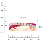 Round Cut Ruby and 0.45ctw Diamond Ring, 14ct Rose Gold - Image 4