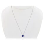 Round Cut Sapphire Pendant, 14ct White Gold - Image 2
