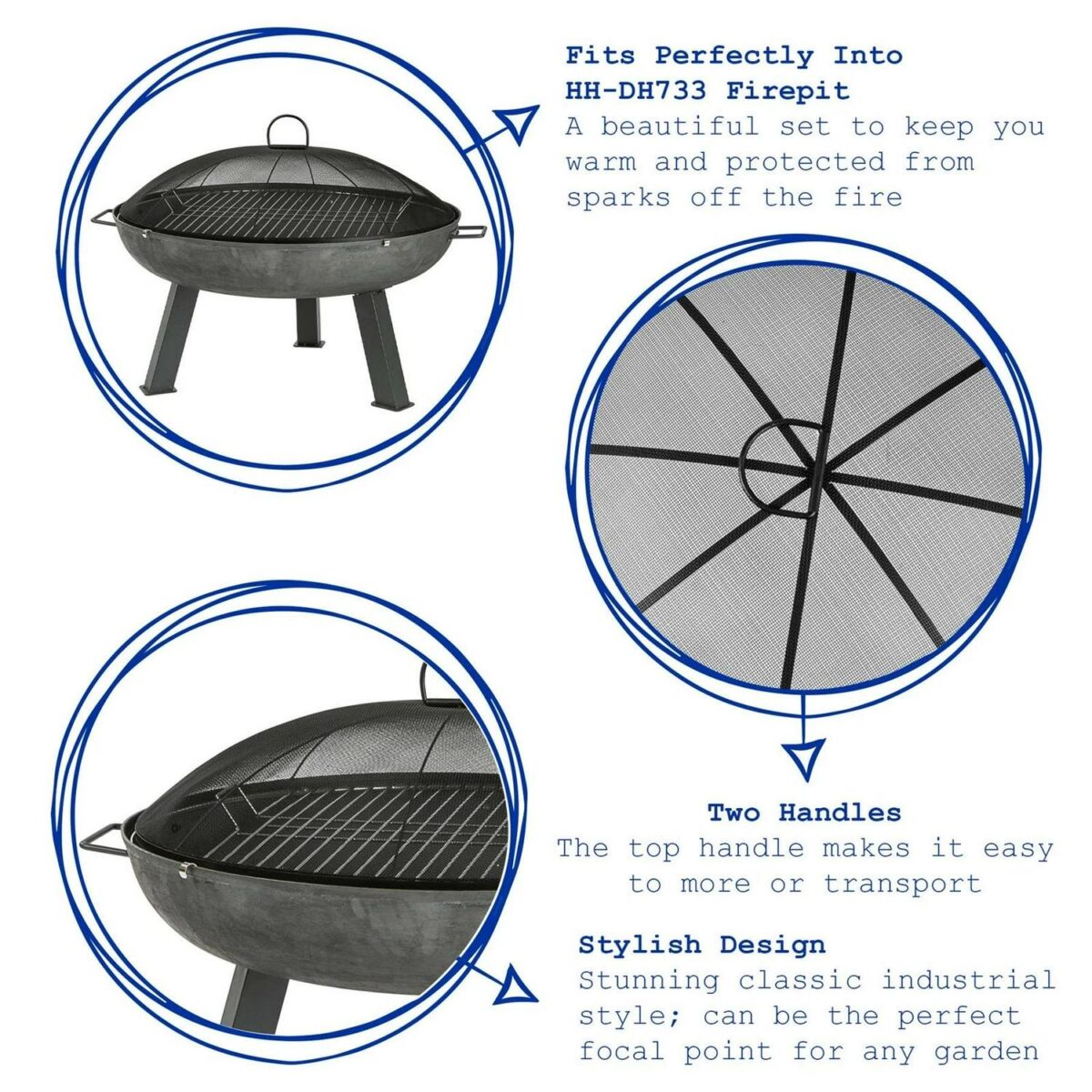 Round Firepit Dome Large Metal Dome 73cm - Image 2