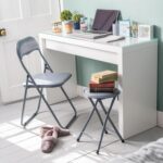Round Folding Padded Stool. Office Kitchen Breakfast Stools Metal Frame Grey x2 - Image 6