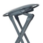 Round Folding Padded Stool. Office Kitchen Breakfast Stools Metal Frame Grey x2 - Image 5