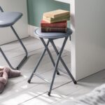 Round Folding Padded Stool. Office Kitchen Breakfast Stools Metal Frame Grey x2 - Image 7