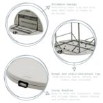 Round Folding Trestle Table Easy Store Office Desk Heavy Duty Events 120cm White - Image 2