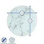 Round Glass Chopping Board 30cm Marble Non-Slip Kitchen Worktop Saver - Image 2