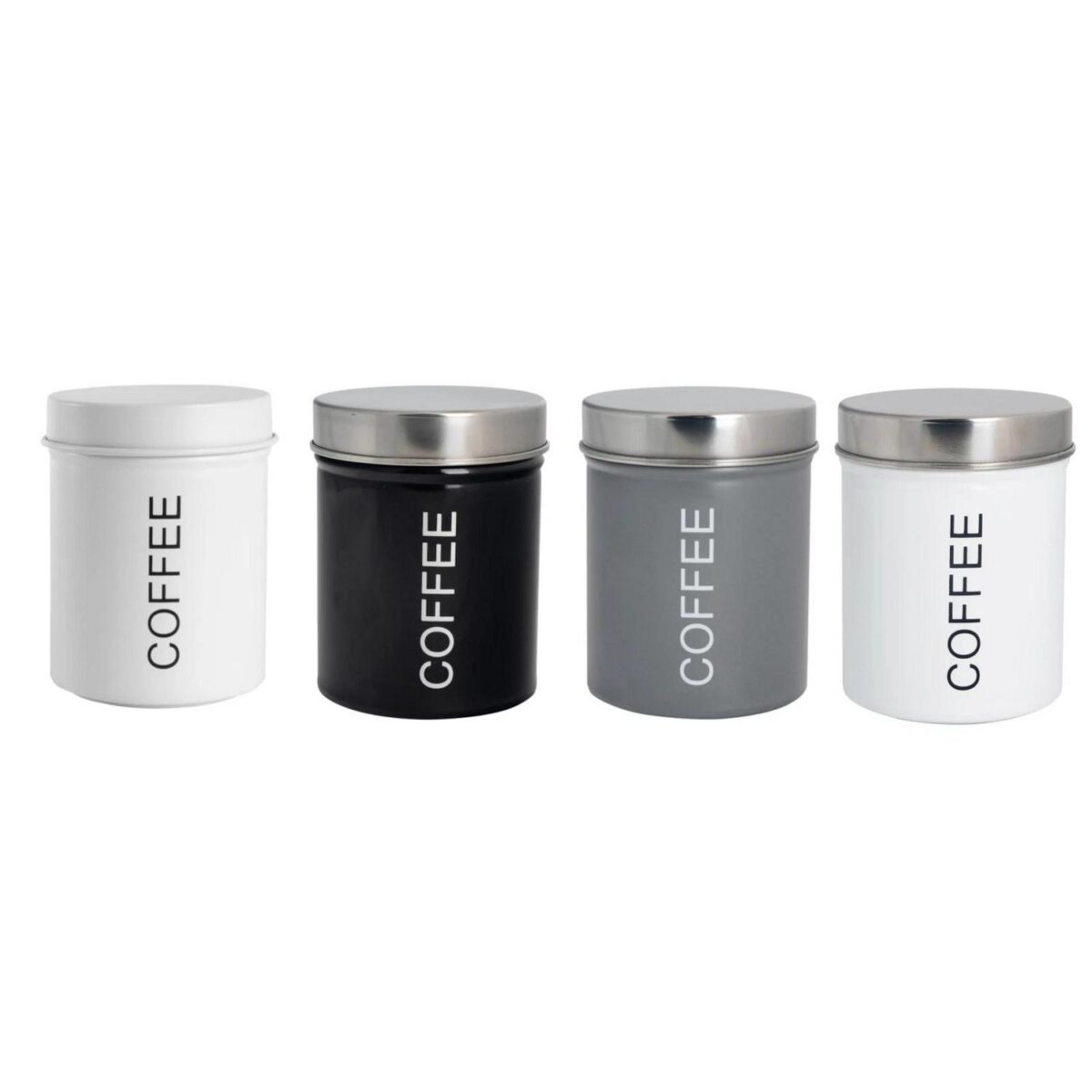 Round Metal Kitchen Coffee Canister Home Storage Organisation Kitchen Caddy Jar - Image 1