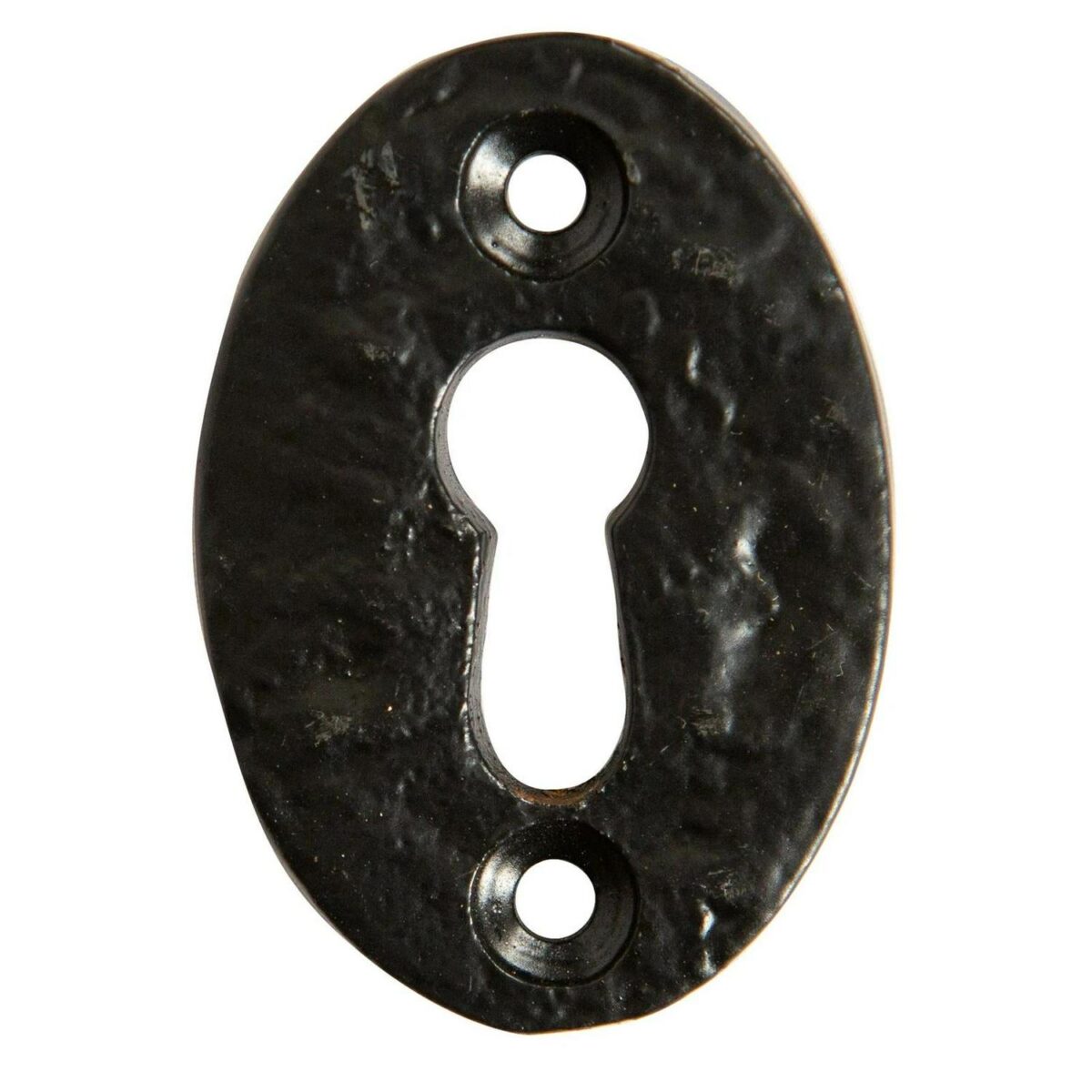 Round Rim and Mortice Door Knob Cast Iron Antique Vintage Style Handle W60mm Black - Image 4