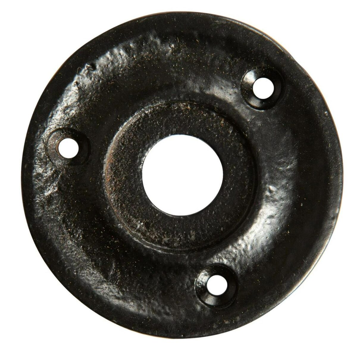 Round Rim and Mortice Door Knob Cast Iron Antique Vintage Style Handle W60mm Black - Image 3