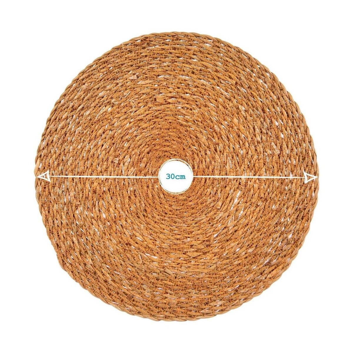 Round Straw Placemats Water Hyacinth Weave Rattan Drinks Mat - Typha - x6 - Image 3