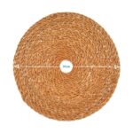 Round Straw Placemats Water Hyacinth Weave Rattan Drinks Mat - Typha - x6 - Image 3