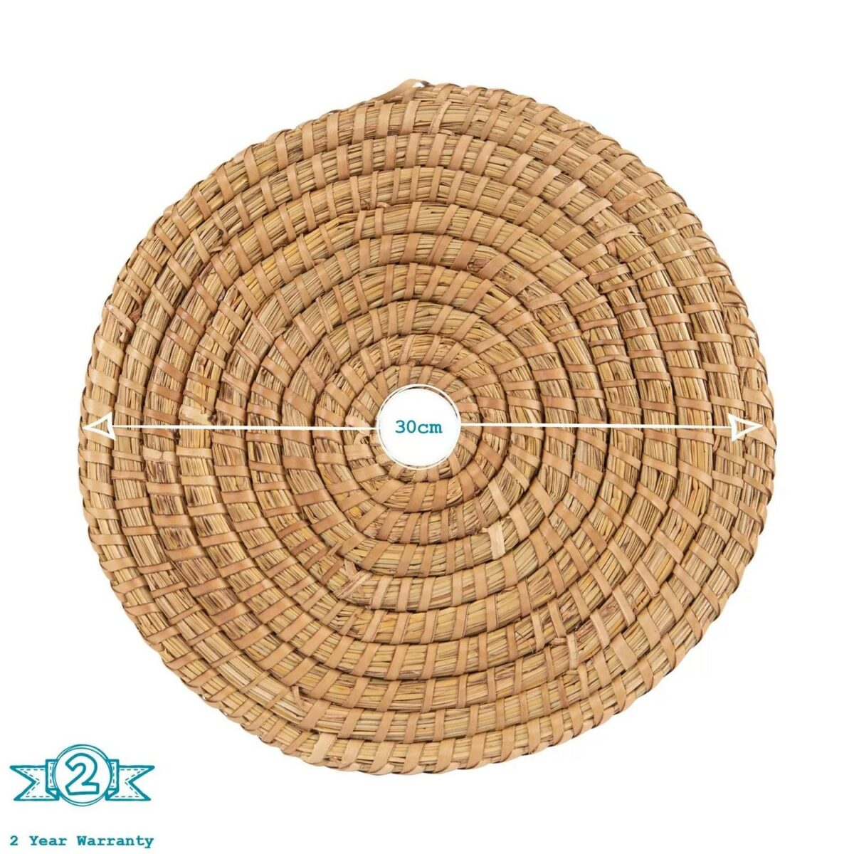 Round Straw Placemats and Coasters Dinner Water Hyacinth Weave - Palm Leaf - x12 - Image 3