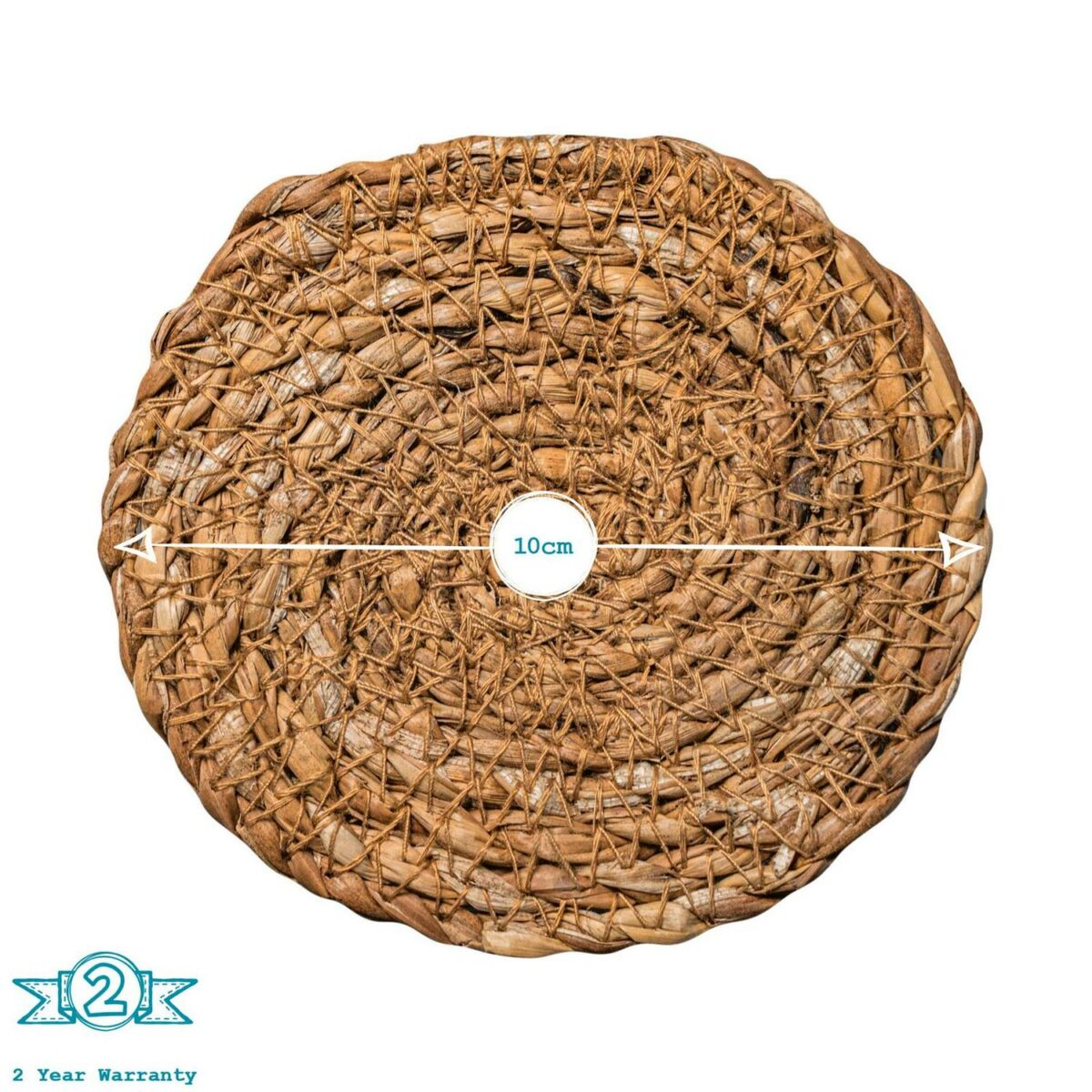 Round Straw Placemats and Coasters Dinner Water Hyacinth Weave - Typha - x12 - Image 4
