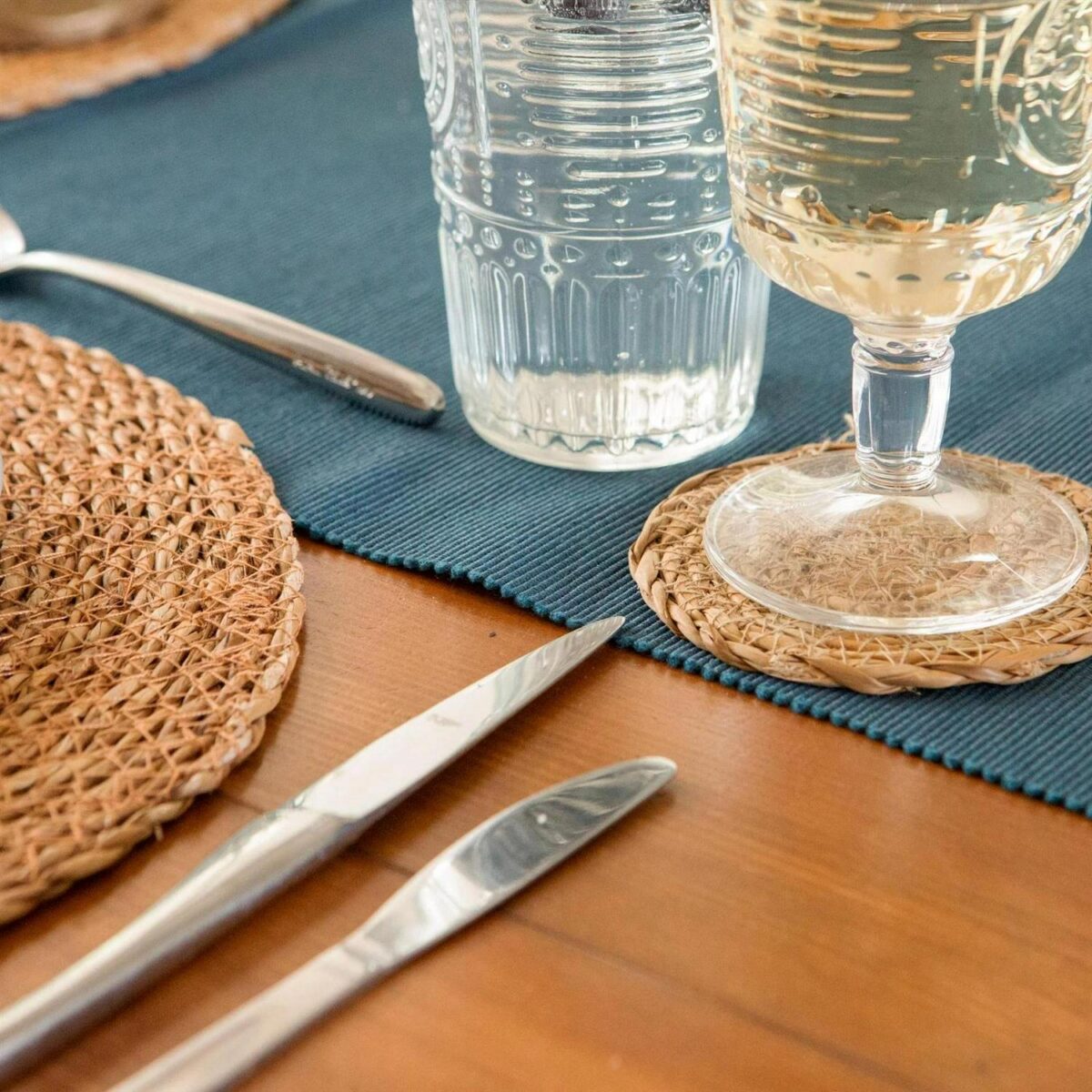 Round Straw Placemats Water Hyacinth Weave Rattan Drinks Mat - Typha - x6 - Image 7