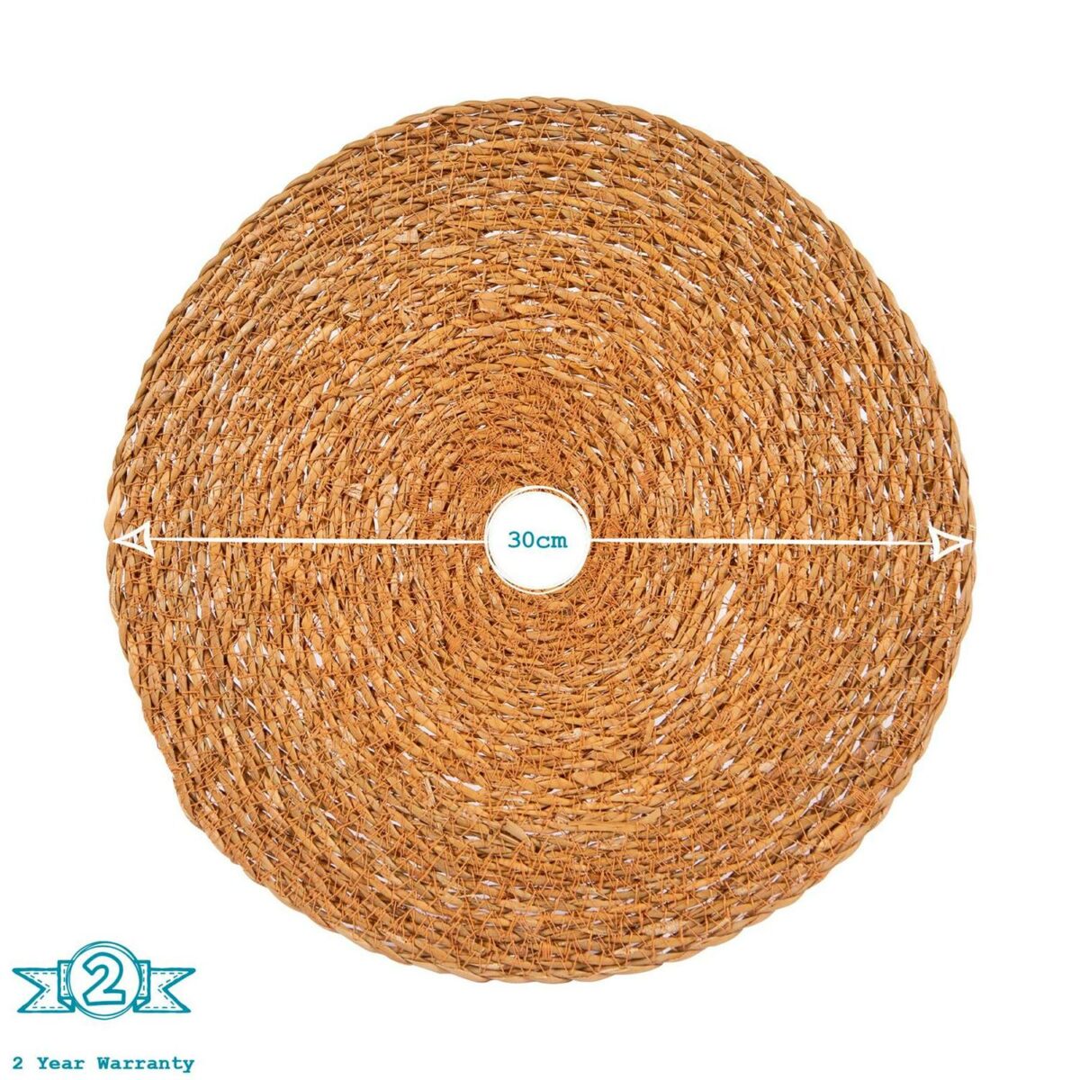 Round Straw Placemats and Coasters Dinner Water Hyacinth Weave - Typha - x12 - Image 3