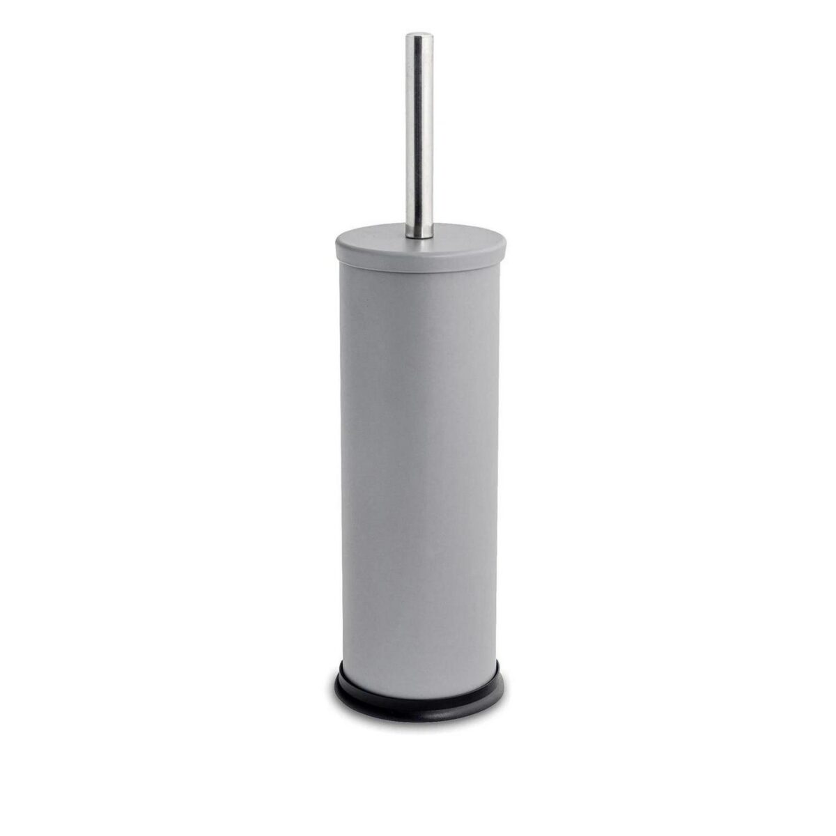 Round Toilet Brush Bathroom Cleaning Scrubber Closed Tower Holder 9cm Matt Grey - Image 1