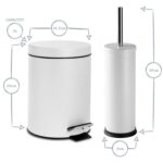 Round Toilet Brush and Bin Set Stainless Steel Bathroom Cleaning Accessories - Image 4