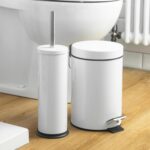 Round Toilet Brush and Bin Set Stainless Steel Bathroom Cleaning Accessories - Image 5