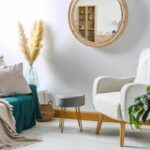 Round Velvet Footstool Bedroom Dressing Table Accent Pouffe 35 x 40cm Grey - Image 6