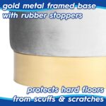 Round Velvet Pouffe Bedroom Dressing Table Accent Footstool 29 x 36cm Pink - Image 4