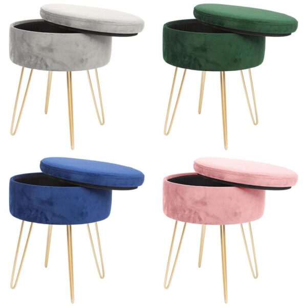 Round Velvet Storage e11b5465d7504fa44cca5c867959a175