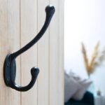 Rounded Hat and Coat Hook Cast Iron Antique Vintage Style W35mm x H125mm Black - Image 5