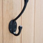 Rounded Hat and Coat Hook Cast Iron Antique Vintage Style W35mm x H125mm Black - Image 6