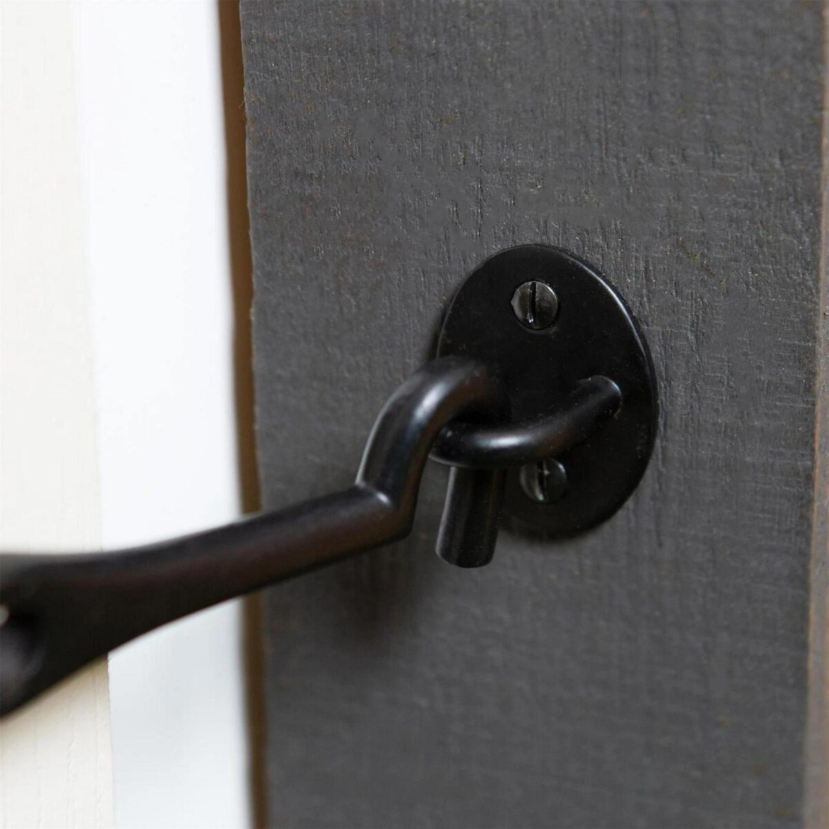 Rustic Cabin Hook and Eye Cast Iron Shed Door Gate Latch Lock W125mm Black - Image 6