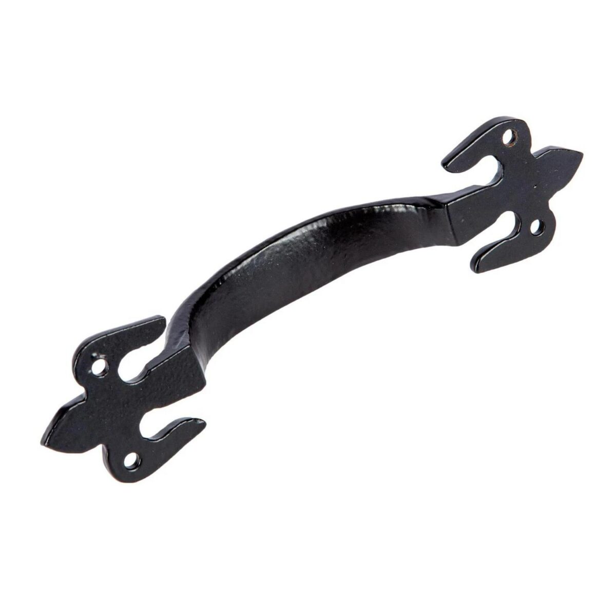 Rustic Fleur De Lis Door Handle Cast Iron Antique Cupboard Pull H150mm Black - Image 4