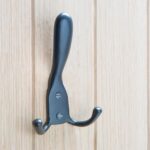 Rustic Hat and Double Robe Hook Cast Iron Vintage Style W90mm x H140mm Black - Image 6