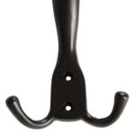 Rustic Hat and Double Robe Hook Cast Iron Vintage Style W90mm x H140mm Black - Image 2
