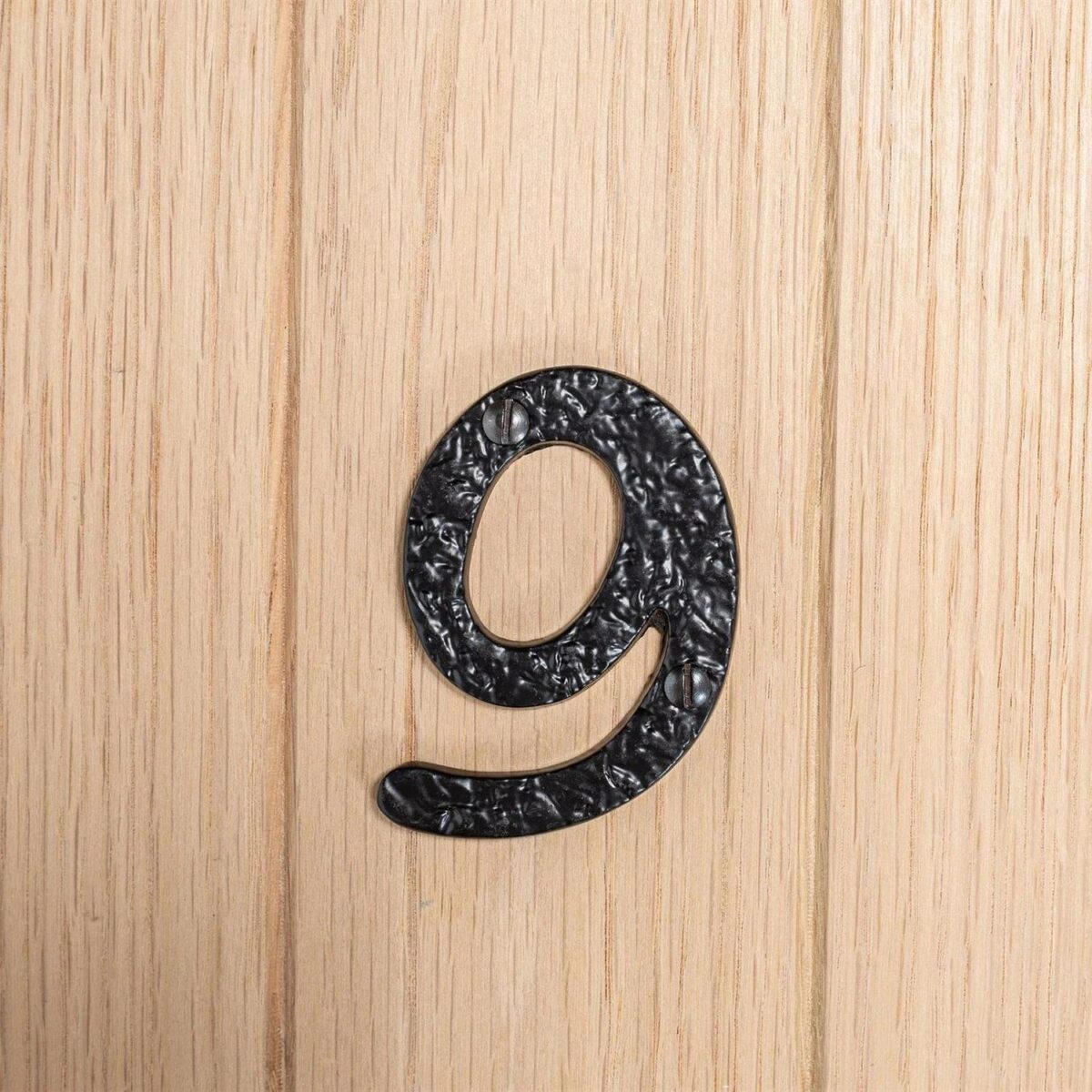 Rustic Iron Numeral - Number 9 Cast Iron Antique House Door Sign H75mm Black - Image 4