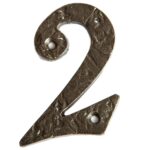 Rustic Iron Numeral - Number 2 Cast Iron Antique House Door Sign H85mm Raw