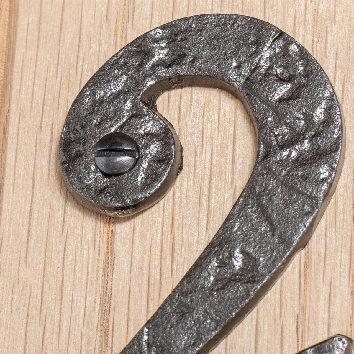 Rustic Iron Numeral - Number 2 Cast Iron Antique House Door Sign H85mm Raw - Image 5