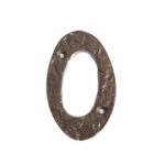 Rustic Iron Numeral - Number 0 Cast Iron Antique House Door Sign H80mm Raw