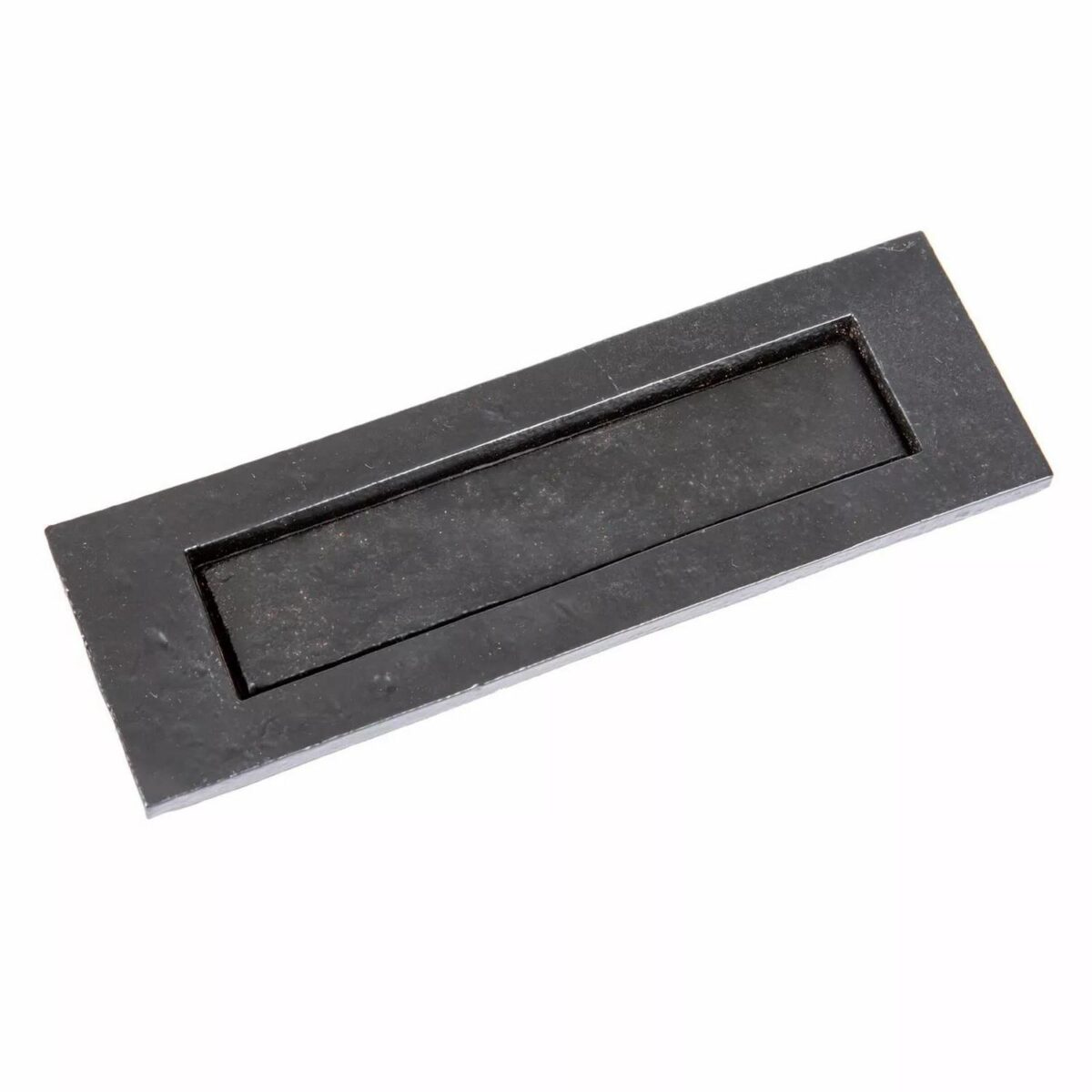 Rustic Letter Plate Cast Iron Antique Door Post Box W255mm x H85mm Black - Image 1