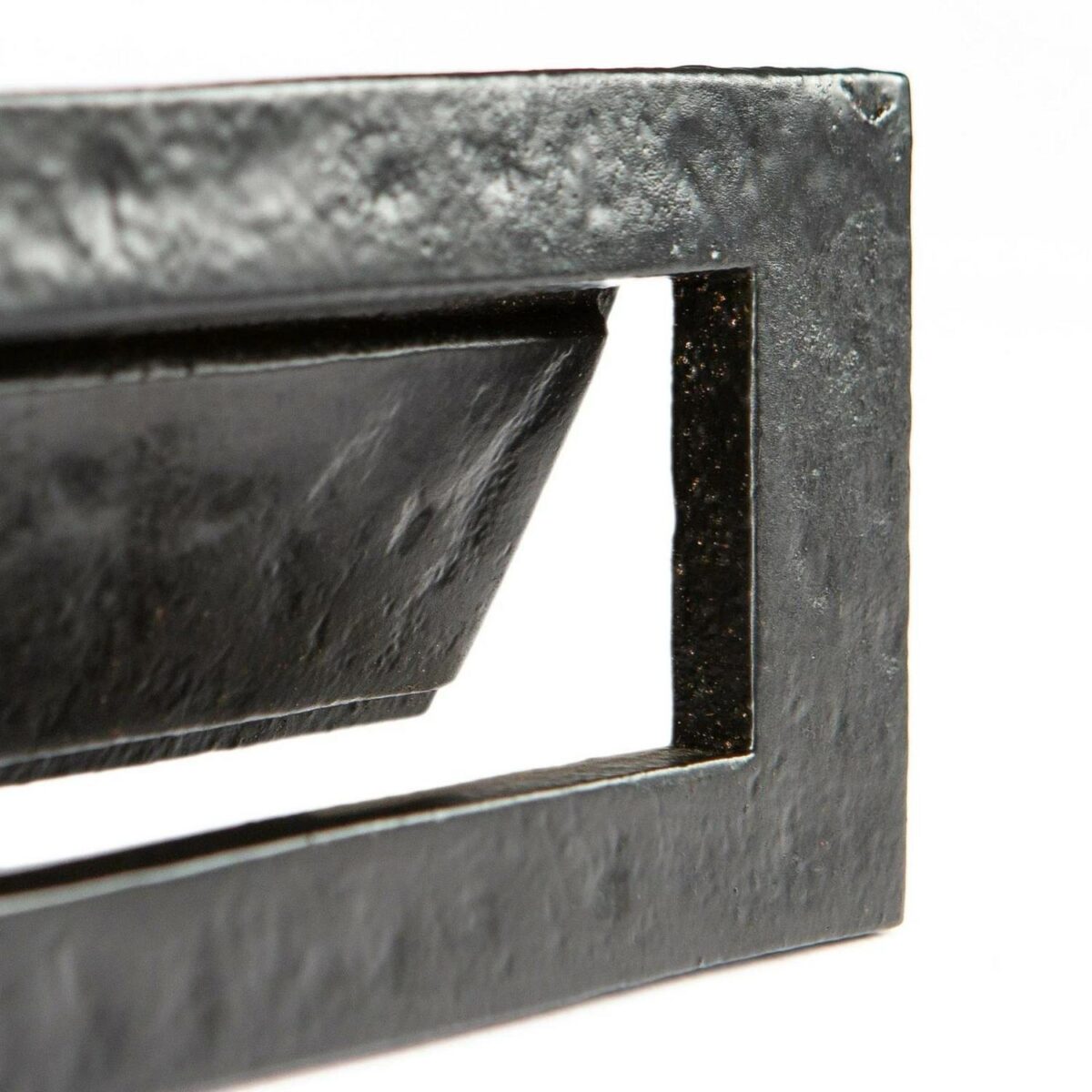 Rustic Letter Plate Cast Iron Antique Door Post Box W255mm x H85mm Black - Image 2